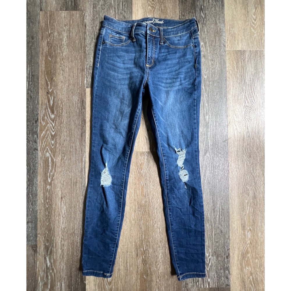 Universal Thread Skinny Jeans Womens 6/28R‎ Blue Distressed High Rise Denim